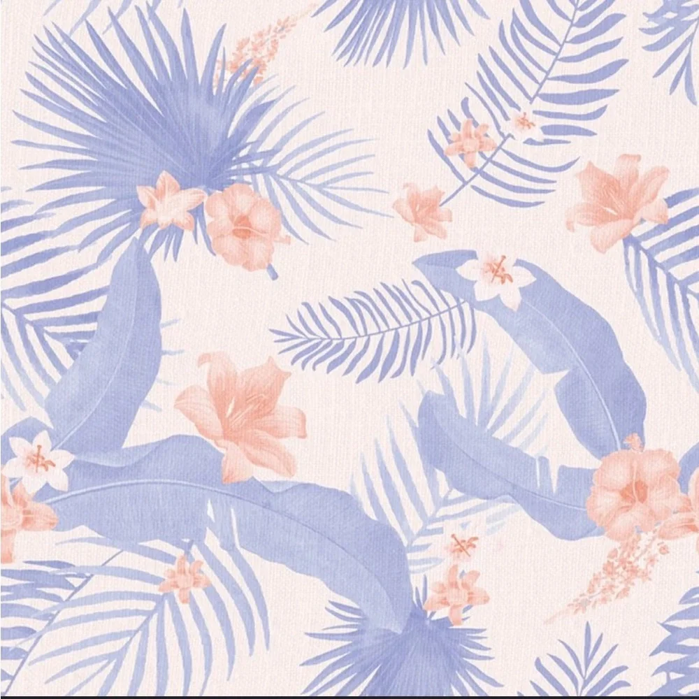 Floral Blue and Pink Wallpaper